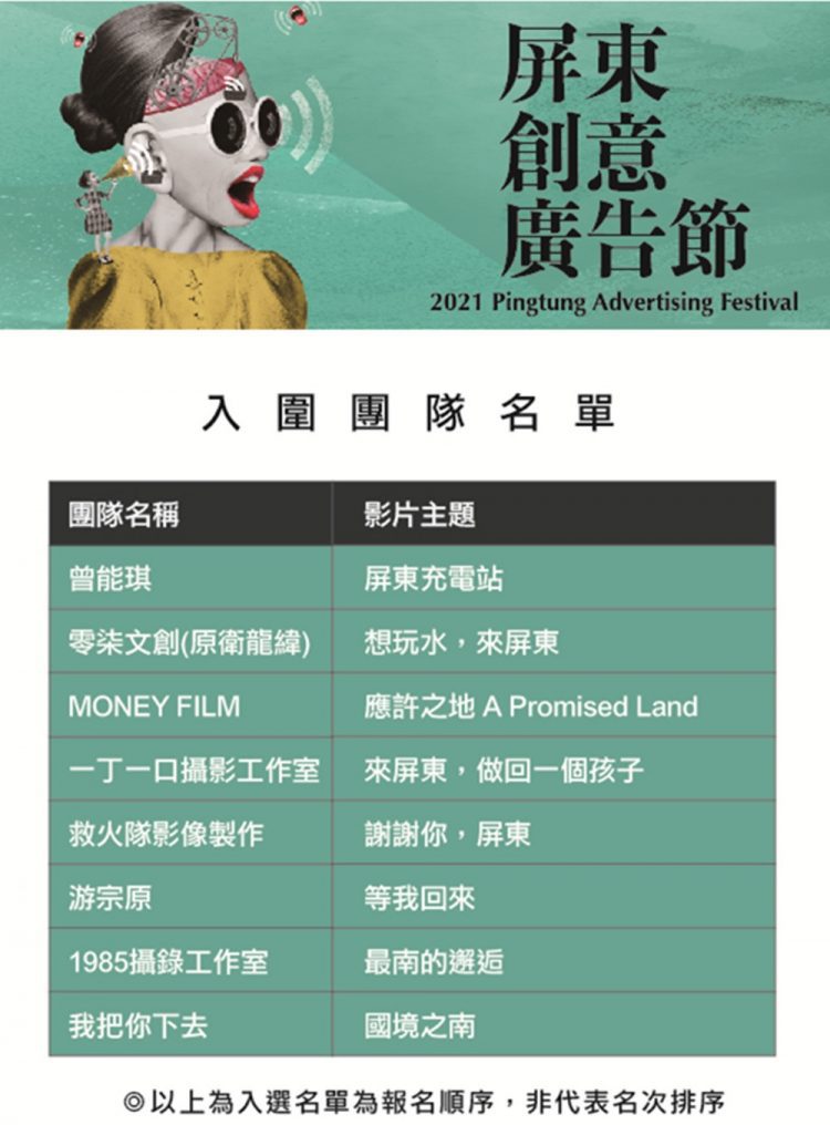 2021屏東創意廣告節首獎預測