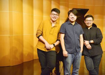 三位音樂友人創辦「好聲藝集」，指揮家曹立東(圖左)、小提琴博士李家豪(圖右)、作曲家蕭育霆(中)，為臺灣種下音樂發芽的種子。(圖/好聲藝集提供)