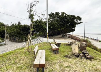 廍後村百年水泥桶塊 已移至東港榕樹公園