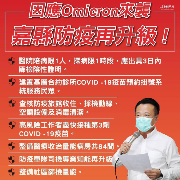 因應疫情變化　嘉義縣強化醫療與住宿機構整備