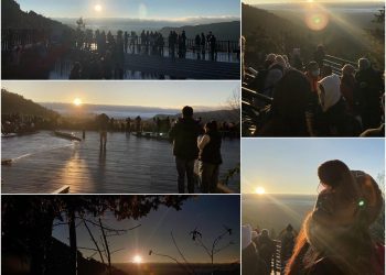 太平山元旦曙光如願報到 逾3000遊客追日成功