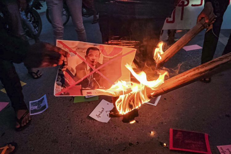 柬埔寨總理洪森訪緬甸引發軍方反對者抗議