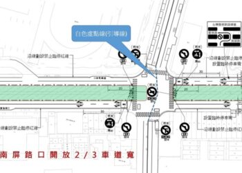 輕軌二階工程施工 大順一路與龍德路口南北向封閉