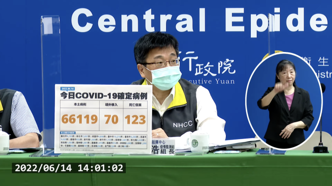 今本土+66119、境外+70 新增123死亡 1 截圖 2022 06 14 下午2.26.38