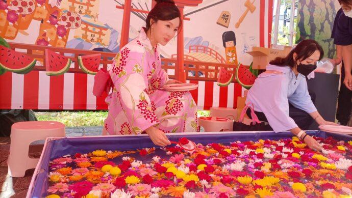 山形祭第三回 礁溪溫泉飯店與遊客大跳花笠舞