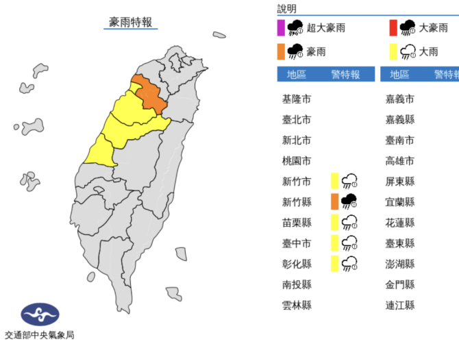 記得帶傘！5縣市豪雨、大雨特報　慎防雷擊、強陣風