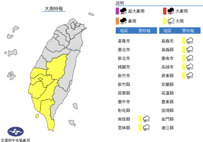 雨彈開炸「7縣市大雨特報」！軒嵐諾明恐增強為中颱