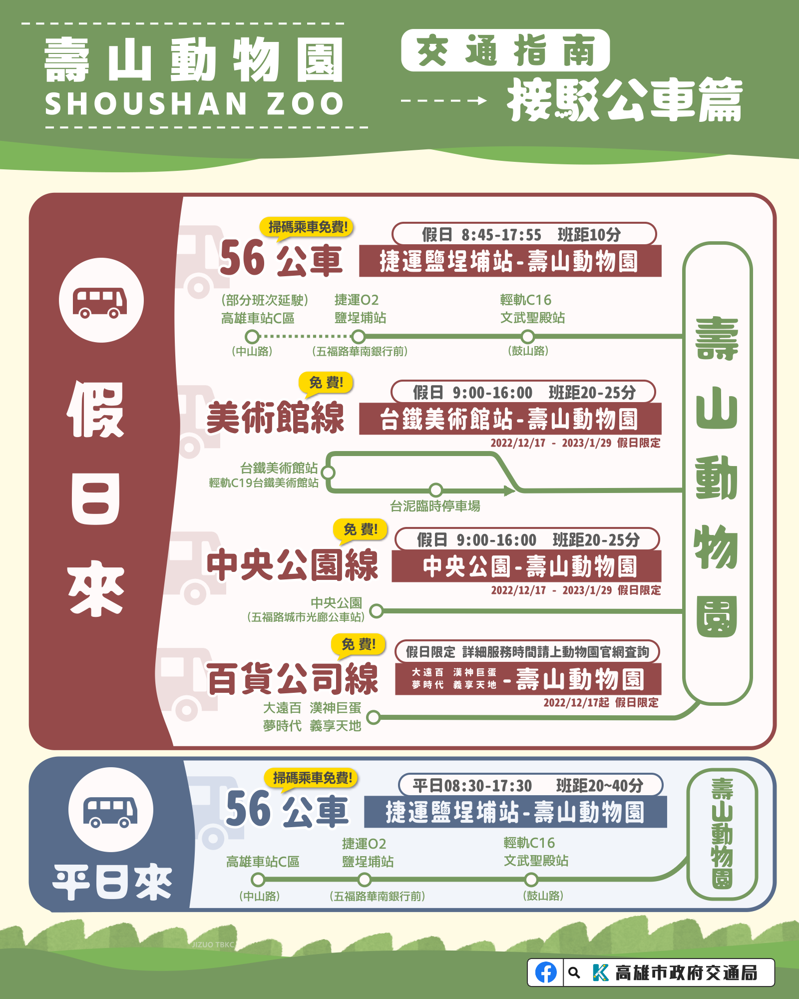 壽山動物園16日起試營運交管 盡量搭乘大眾運輸