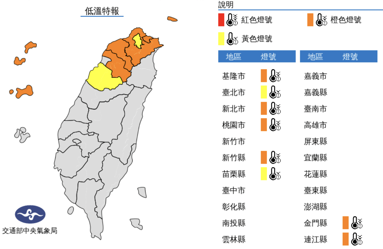 又濕又冷！氣象局發布大雨+低溫特報　低溫下探6度