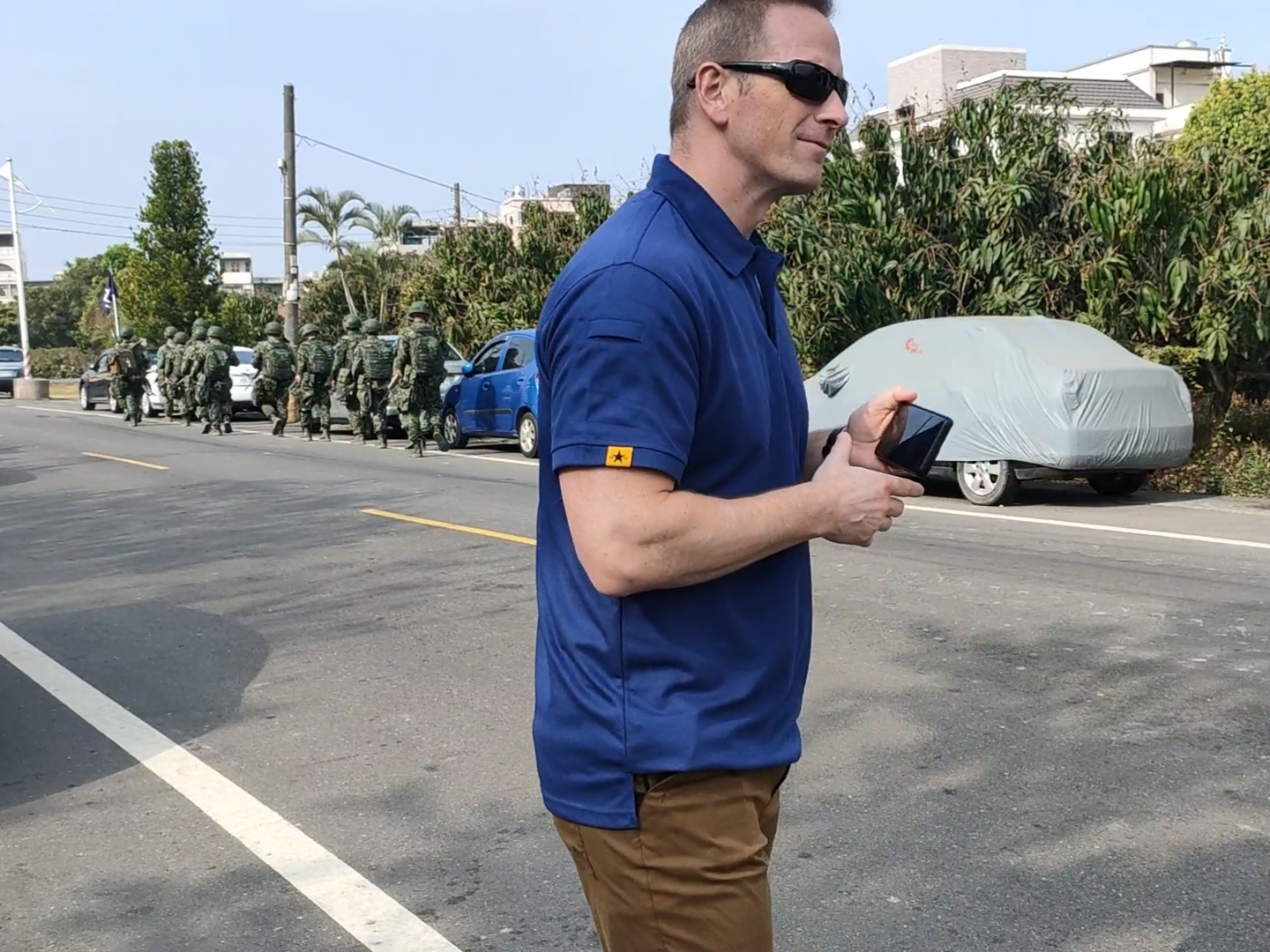 獨家/新制教召 美軍低調現身行軍隊伍中