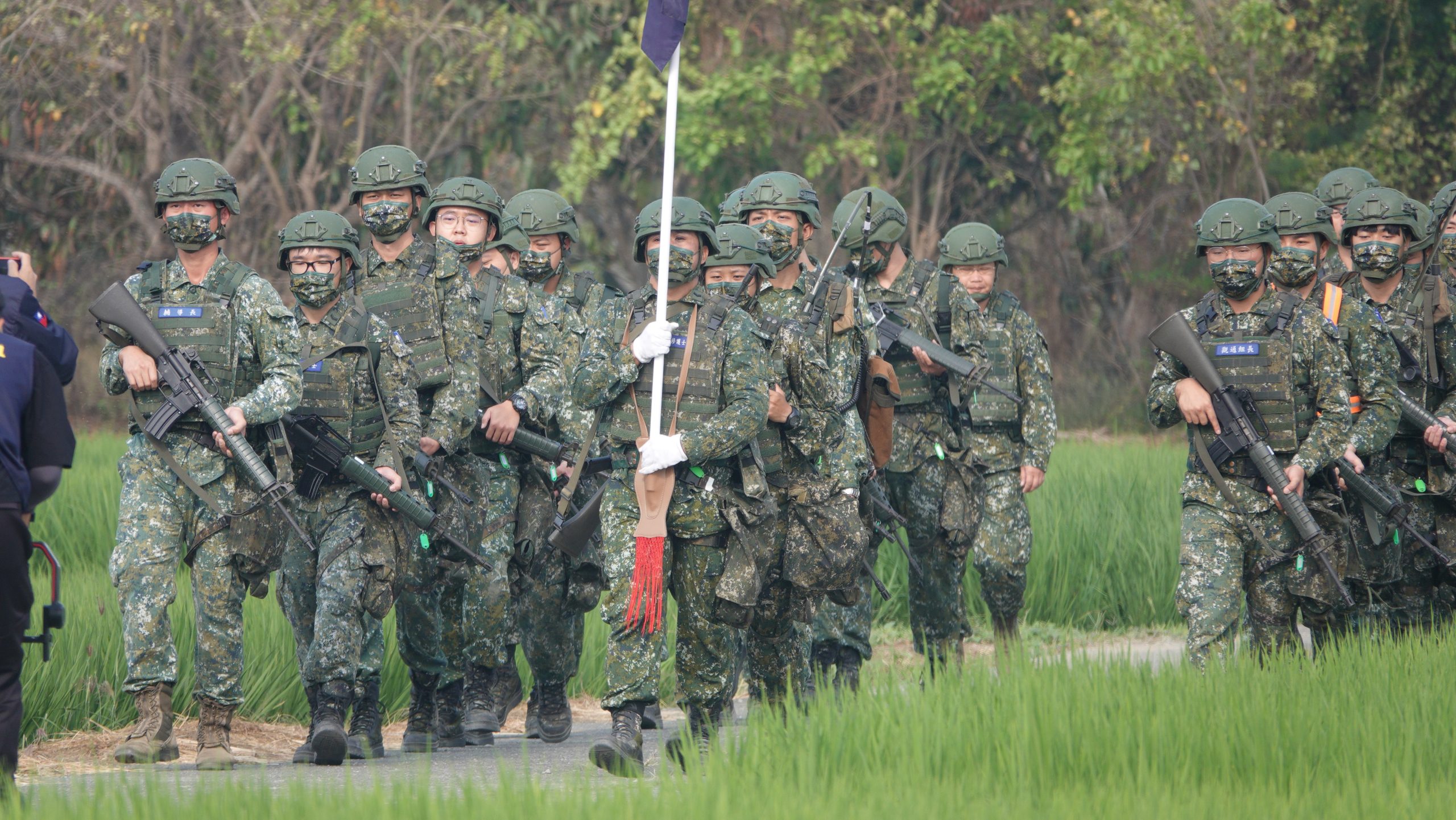 獨家/新制教召 美軍低調現身行軍隊伍中