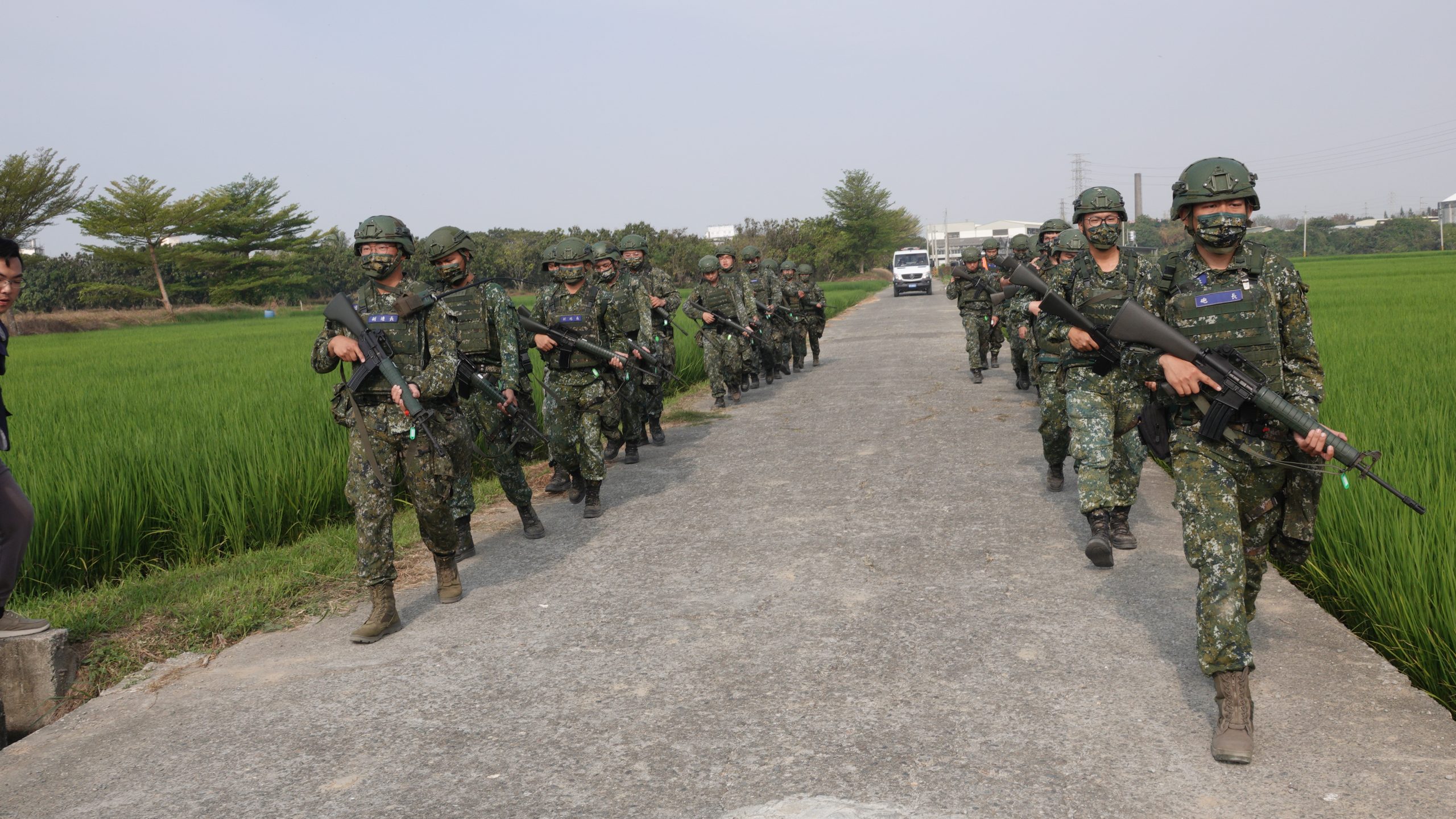 獨家/新制教召 美軍低調現身行軍隊伍中