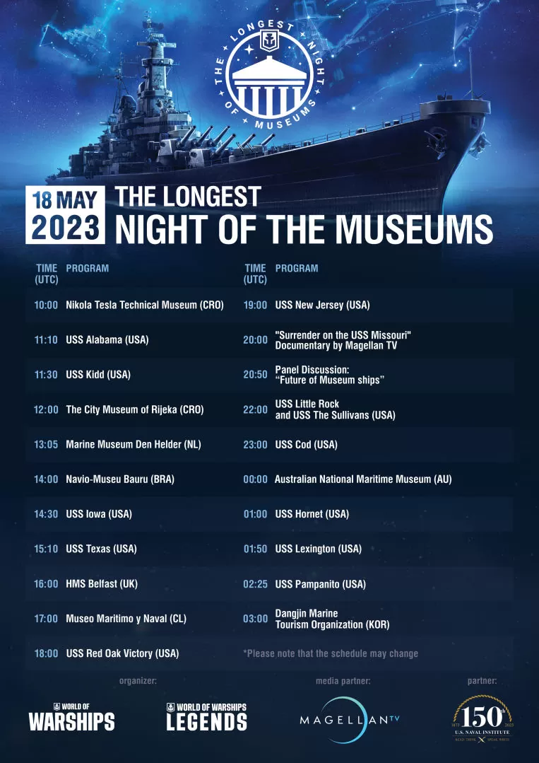《戰艦世界》第三屆「最長的博物館之夜」5月18至19日正式開跑