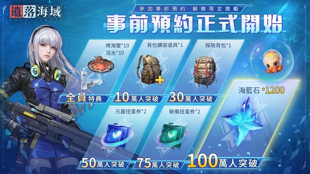 海洋末世開放大世界生存RPG《遺落海域》事前預約突破100萬！上市送10連抽等六大豪禮
