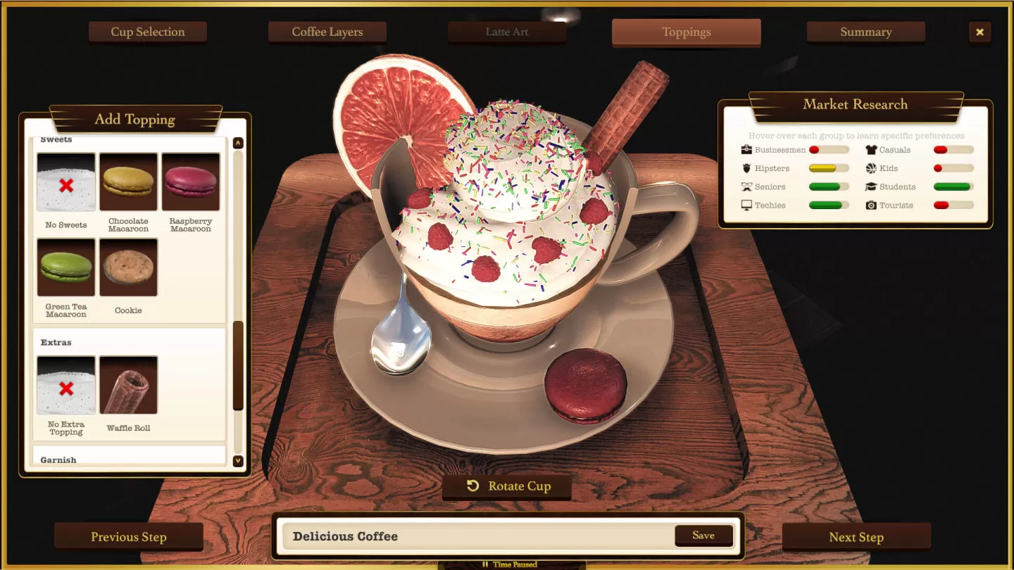 Steam 咖啡店經營模擬《Espresso Tycoon》發售日公開，開發原創口味成為咖啡大亨！