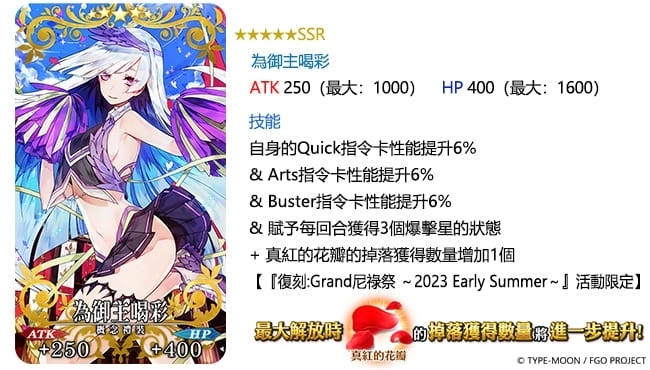 《FGO》繁中版舉辦「復刻：Grand尼祿祭～2023 Early Summer～」，靈衣「奧林匹亞體操服」限時復刻