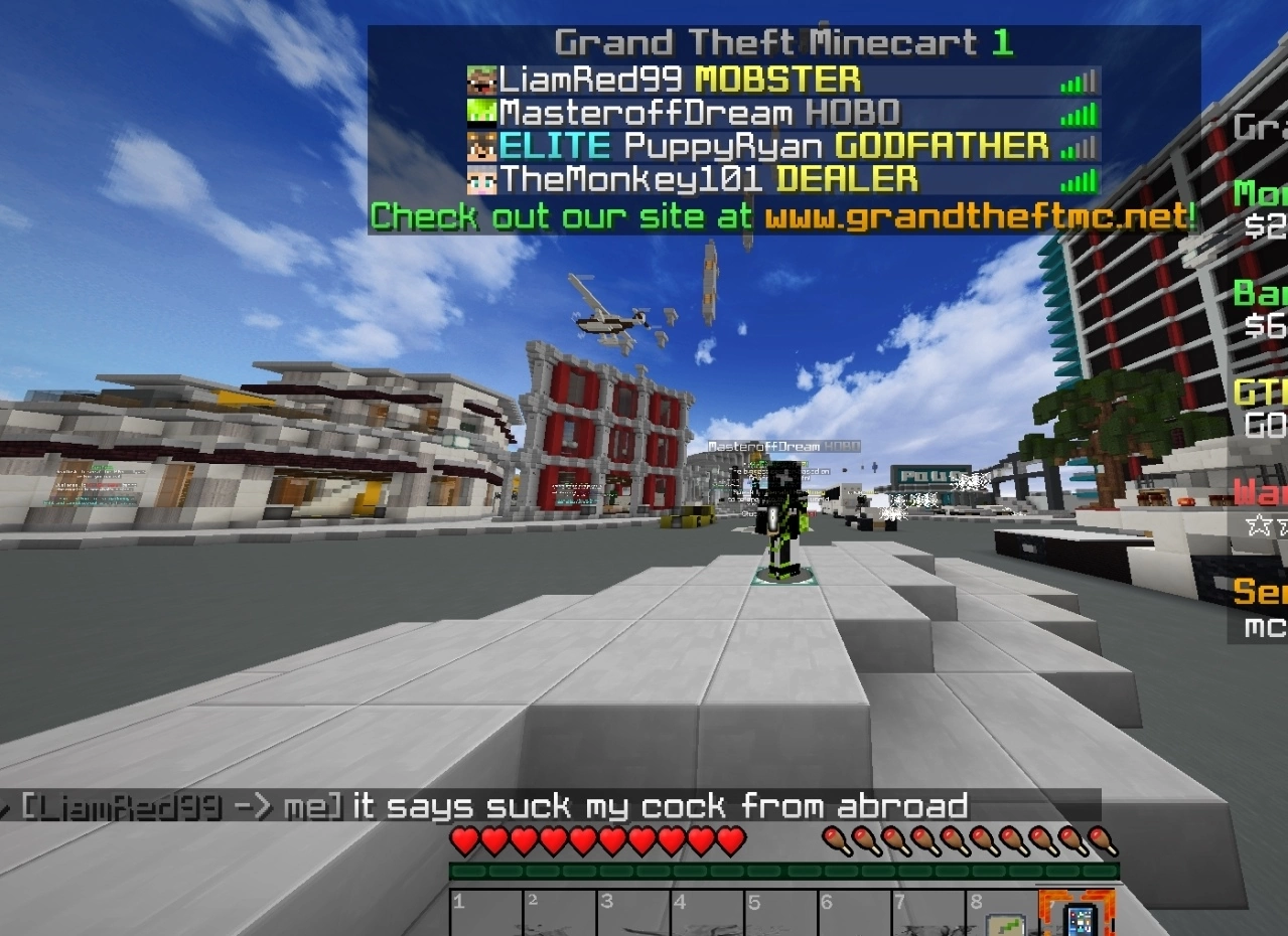 仿《俠盜獵車手》主題《Minecraft》伺服器因涉及影射真槍，面臨 Mojang 的警告