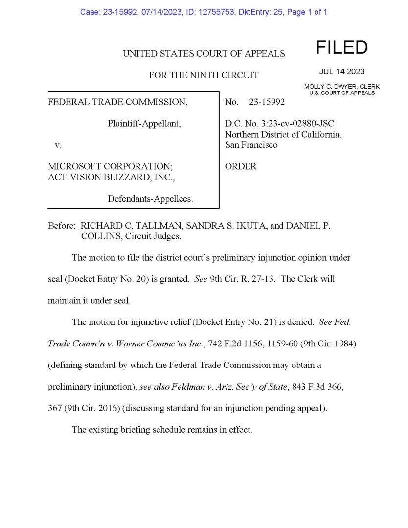 美眾議員質詢FTC主席在微軟併購暴雪案浪費稅金，美國法院駁回 FTC 上訴