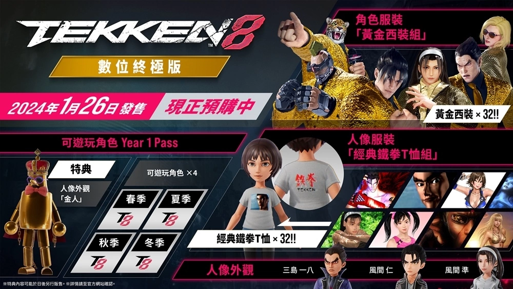 《鐵拳8》預購開跑！同步公開遊戲版本情報，將於2024年1月26日登場