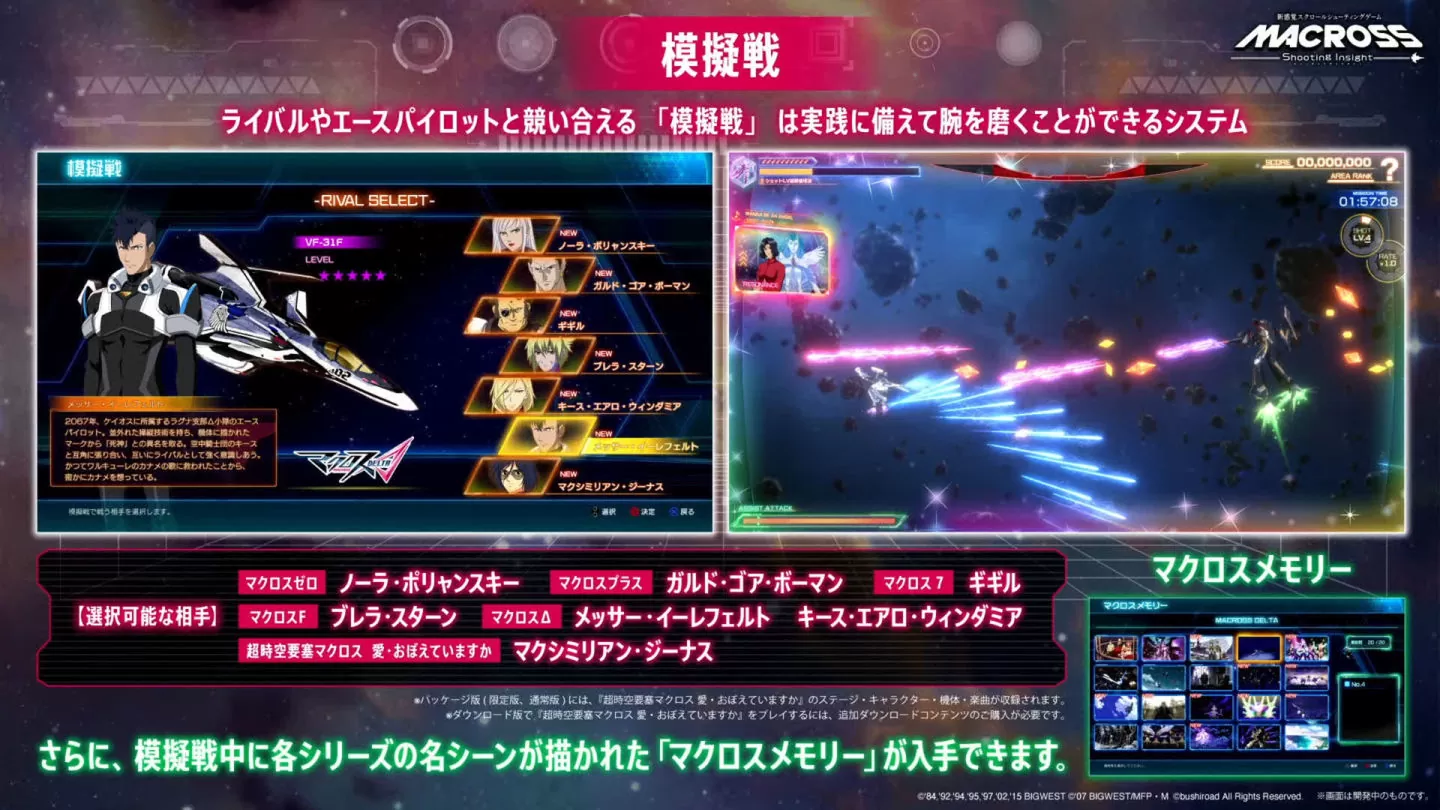 《超時空要塞》駕駛員．歌姬全集結《Macross Shooting Insight》公開模擬戰／Replay 最新情報