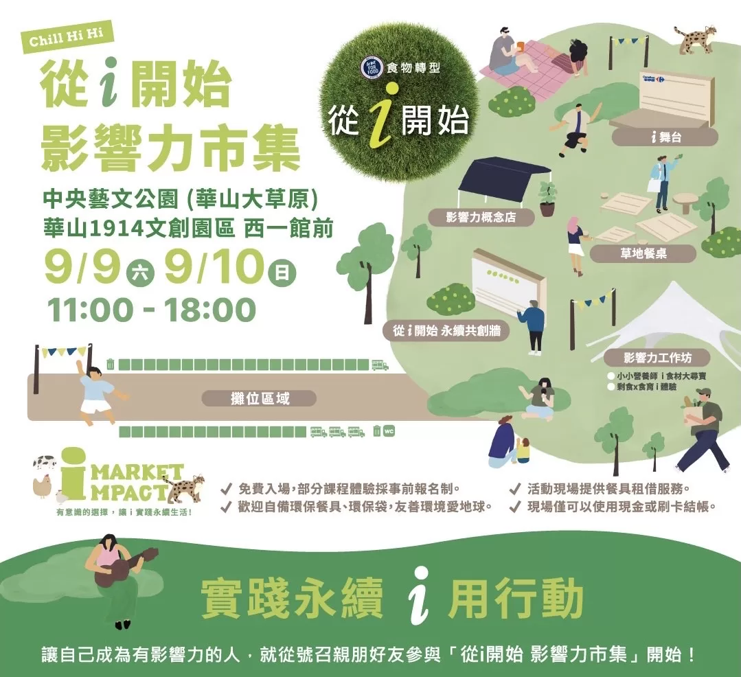 家樂福「從i開始 影響力市集」周末華山大草原登場
