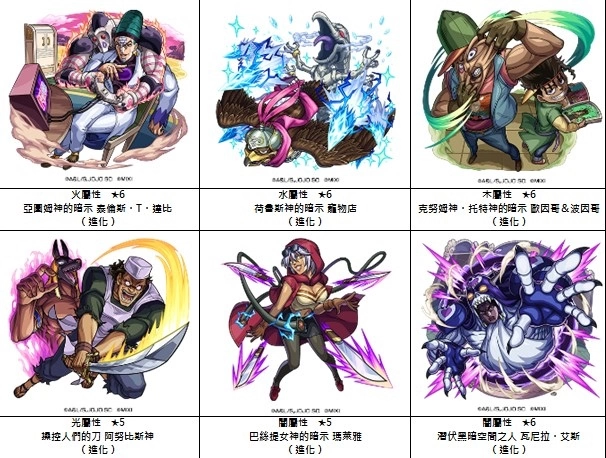《怪物彈珠》x動畫《JOJO的奇妙冒險》第2彈合作將於10月15日開跑！合作新角色於期間限定轉蛋中登場