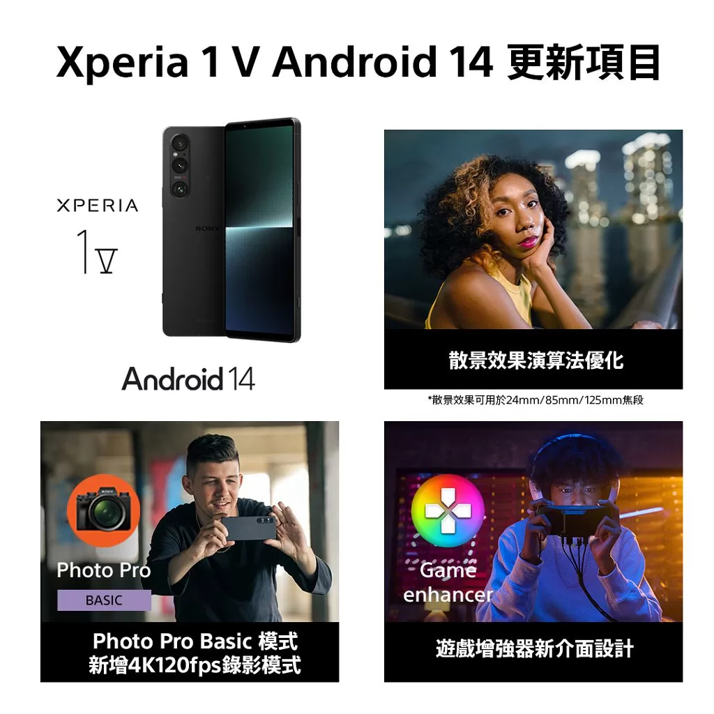 Sony Xperia 1 V 台灣開放更新Android 14　年度電池更換優惠方案同步展開