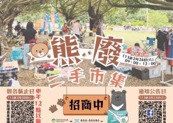 臺東「熊廢二手市集」活動   即日起開放攤主報名