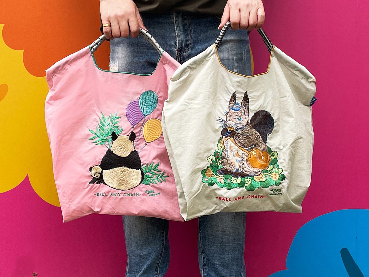 唯一日本官方授權刺繡包 / 環保購物袋　獨特的設計成為時尚單品 現在台灣「Ball＆Chain」也買得到　
