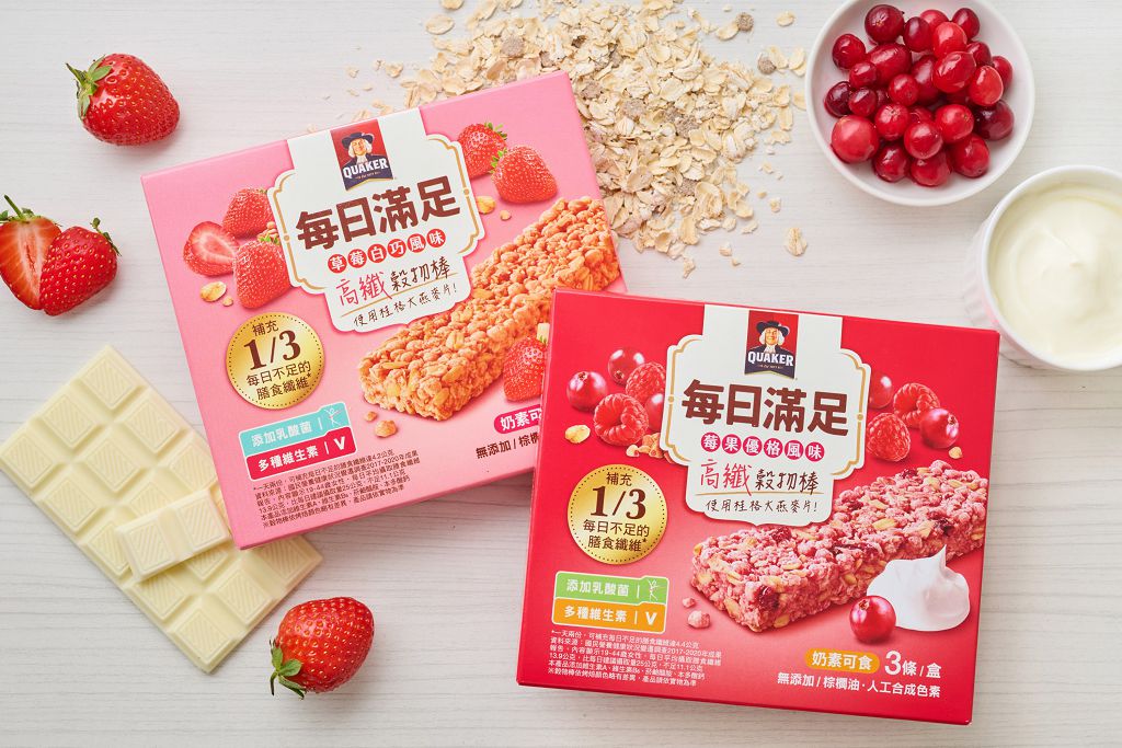 搶攻穀物零食市場　桂格高纖穀物棒上市