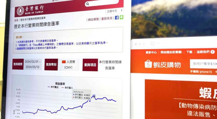 人民幣兌台幣急拉逾2% 蝦皮賣家腹背受敵苦不堪言 人民幣兌台幣急拉逾2%-蝦皮賣家腹背受敵苦不堪言