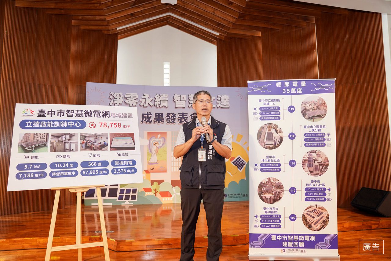 關懷不「斷」電 中市府助啟能中心建置微電網