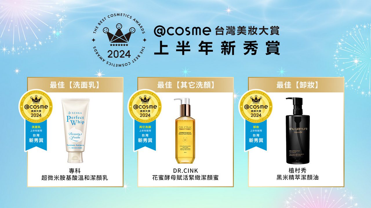 美粧社群平台公布台灣上半年美妝新秀賞排行