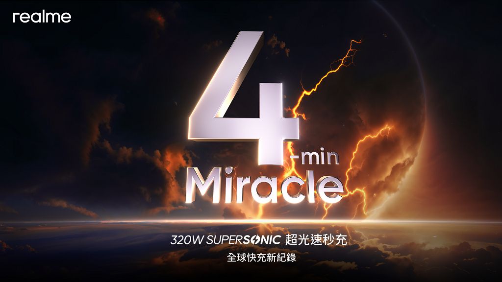 realme 發表 320W 超光速秒充技術 台灣粉絲節開跑優惠最低 47 折起 realme 發表 320W 超光速秒充技術 台灣粉絲節開跑優惠最低 47 折起