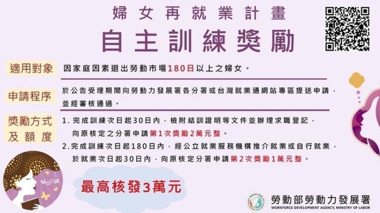 勞動部高分署挺婦女再就業 進修就能領取獎勵金 勞動部高分署挺婦女再就業-進修就能領取獎勵金