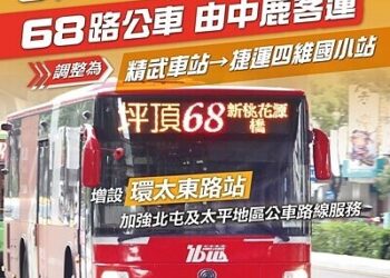 中市「1公車」路線調整-北屯、太平區轉乘台鐵捷運更便利