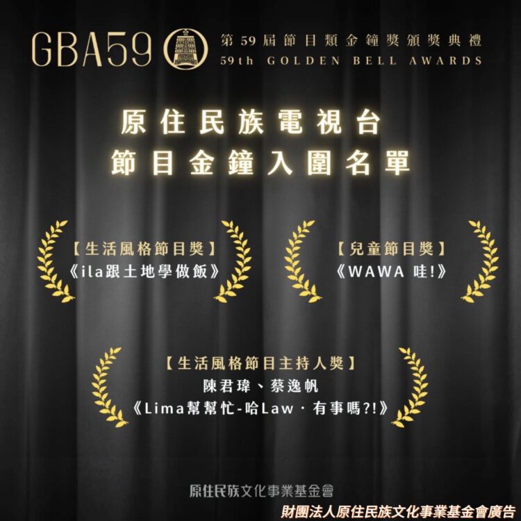 第59屆金鐘獎入圍名單揭曉!原視三項入圍展現多元 創新與卓越實力 第59屆金鐘獎入圍名單揭曉!原視三項入圍展現多元-創新與卓越實力