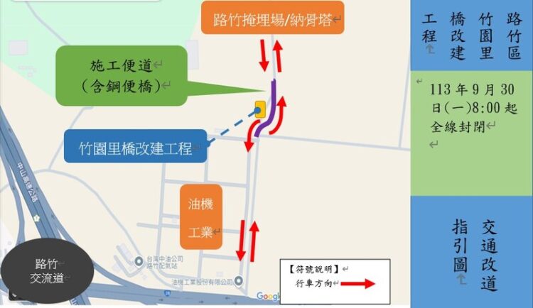 路竹竹園里橋封橋改建9月30日封橋 楠梓區加昌路10月3日進行路面改善 路竹竹園里橋封橋改建9月30日封橋-楠梓區加昌路10月3日進行路面改善