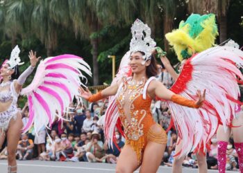 「2024南瀛國際民俗藝術節」踩街嘉年華登場-日本秋田「竿燈祭」12米高竿燈超吸睛