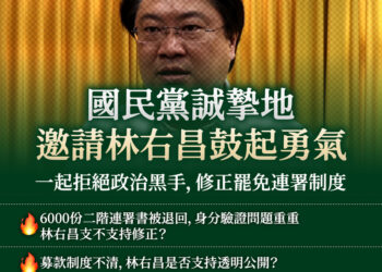 拒絕政治黑手，修正罷免連署制度-林右昌有沒有勇氣支持深化民主？