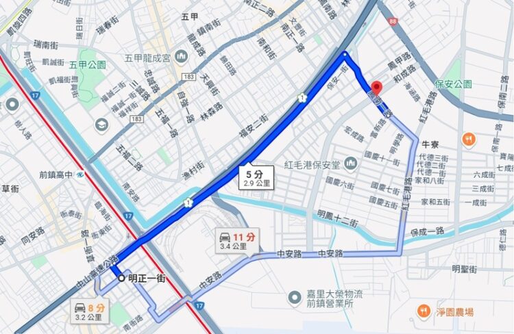 環保局12/7上午封閉中山高末端兩側機慢車專用道實施道路清掃，提醒用路人提前改道