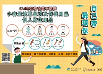 重要公告：2025年起旅宿業禁提供一次性盥洗用具與衛生用品