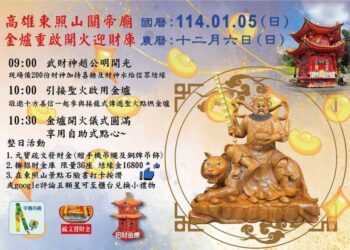 東照山1/5開金爐點火迎財庫-點燈安斗好禮多重送、抽iphone-16