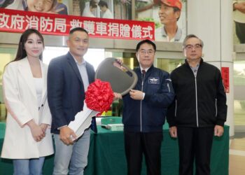 澤霖工程再捐第3輛救護車-臺南市長黃偉哲表彰善舉助力臺南