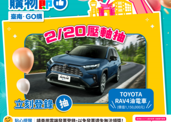 臺南購物節登錄消費金額抽大獎至2月15日截止！壓軸大獎含1公斤黃金、汽機車、寶石鑽墜與iphone16！