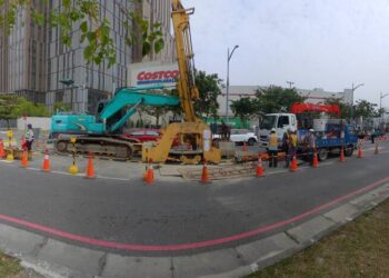 龍德新路道路下陷-水利局搶修完成開放通行