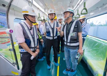 桃園捷運綠線7月啟動主線動態測試-張善政市長期勉團隊全力衝刺迎接年底通車