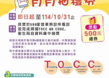 高雄市衛生局首創診所建置tocc問卷系統-民眾候診手機掃碼填寫參加抽獎-提升登革熱通報警覺