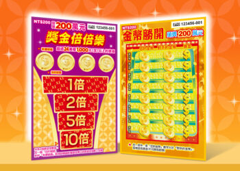 刮刮樂「獎金倍倍樂」「金幣勝開」金喜上市 頭獎200萬元 2款新品總獎項超過287萬個 總獎金逾11.5億元