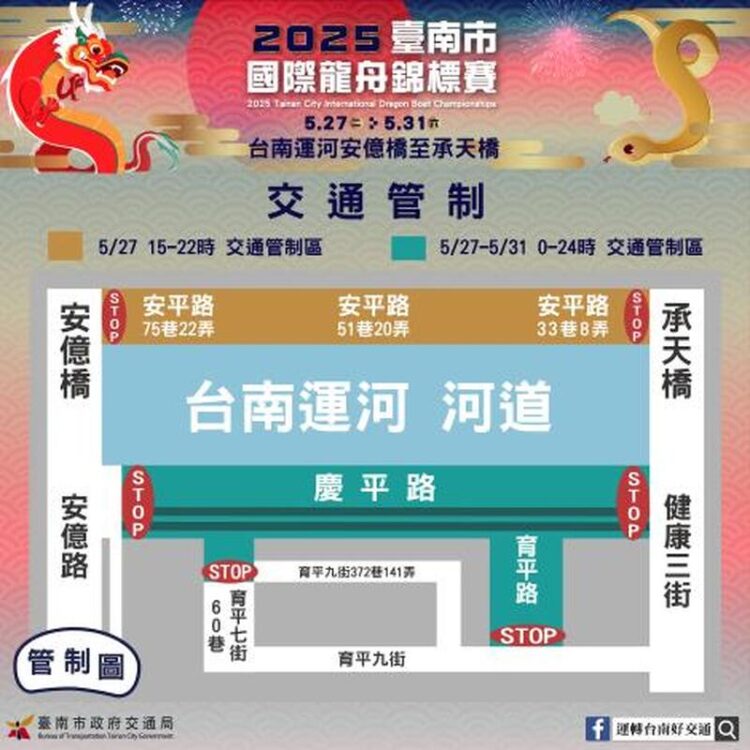 2025臺南市國際龍舟錦標賽登場 交通管制、停車、精彩表演、市集資訊一次看 2025臺南市國際龍舟錦標賽登場 交通管制、停車、精彩表演、市集資訊一次看